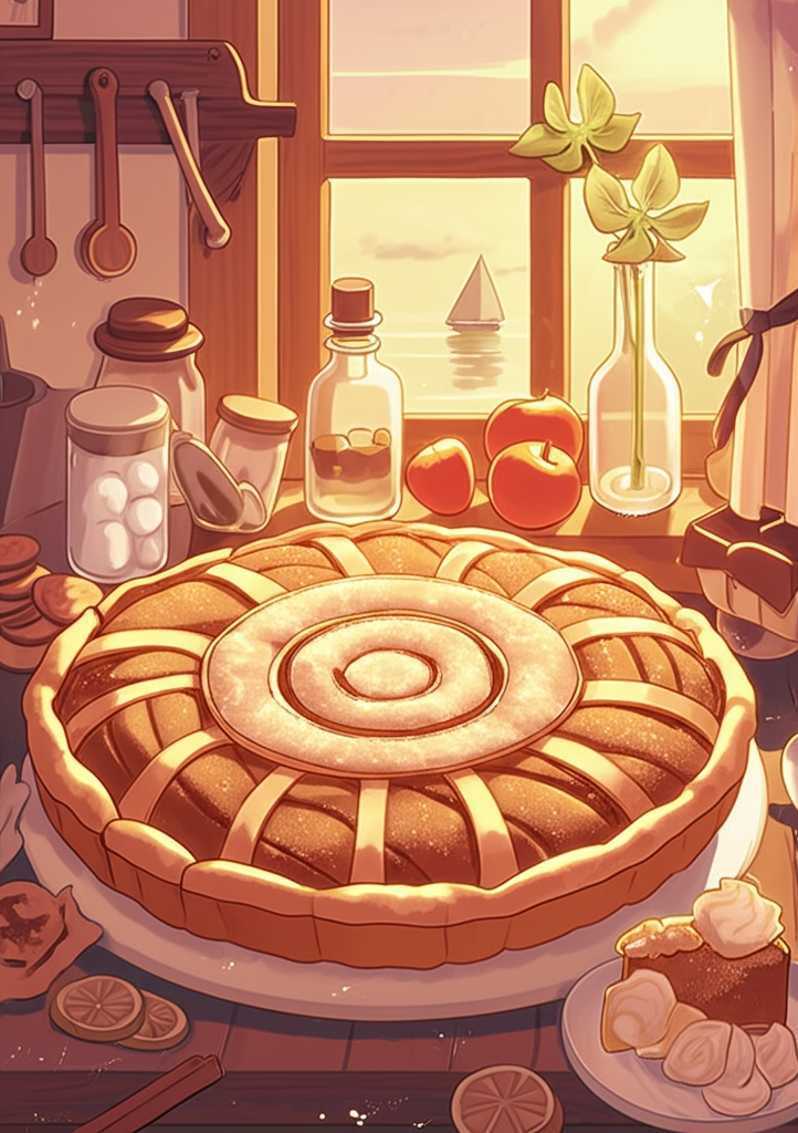 Dutch Apple Pie - Dutch cuisine in Studio Ghibli style