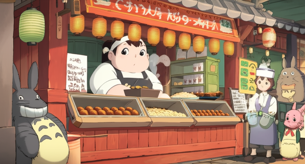 Bitterballen - Dutch cuisine in Studio Ghibli style