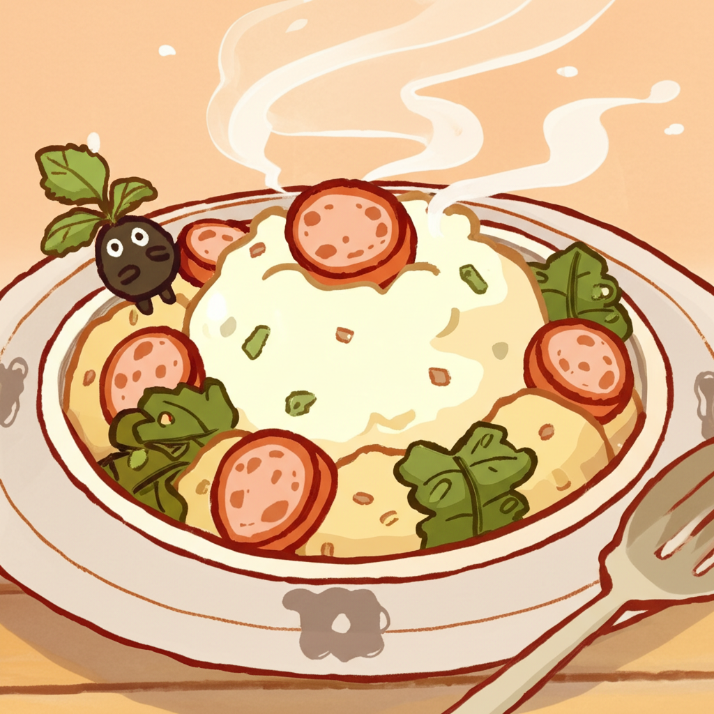Stamppot - Dutch cuisine in Studio Ghibli style