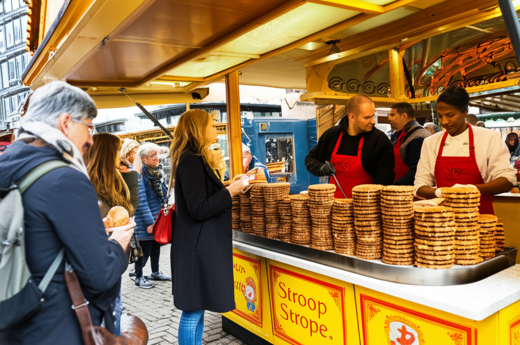 Stroopwafel vendor at Amsterdam market